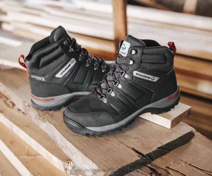 Men Chisel 6" Steel-Toe Work Boot VZRN87 Black Wolverine - Image 3