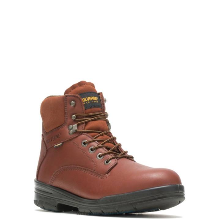 Men DuraShocks SR Steel-Toe Direct-Attach 6" Work Boot VZRN1 Brown Wolverine - Image 2