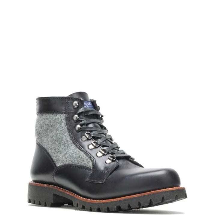 Men Faribault x 1000 Mile Plain-Toe Rugged Boot VZRN223 Black/Grey Wolverine - Image 2