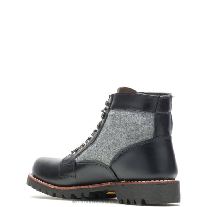 Men Faribault x 1000 Mile Plain-Toe Rugged Boot VZRN223 Black/Grey Wolverine - Image 3