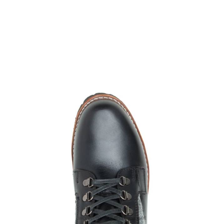 Men Faribault x 1000 Mile Plain-Toe Rugged Boot VZRN223 Black/Grey Wolverine - Image 5