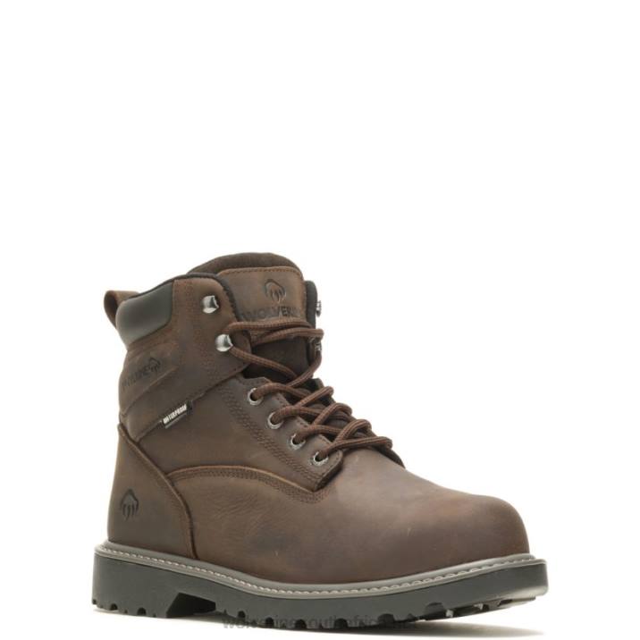 Men Floorhand Met-Guard 6" Steel-Toe Work Boot VZRN73 Dark Brown Wolverine - Image 2