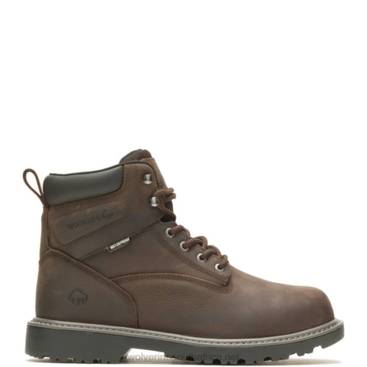 Men Floorhand Met-Guard 6" Steel-Toe Work Boot VZRN73 Dark Brown Wolverine - Image 1