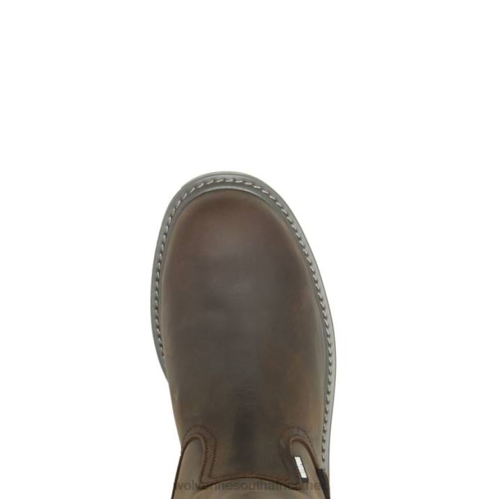 Men Floorhand Met-Guard Steel-Toe Wellington Work Boot VZRN150 Dark Brown Wolverine - Image 5