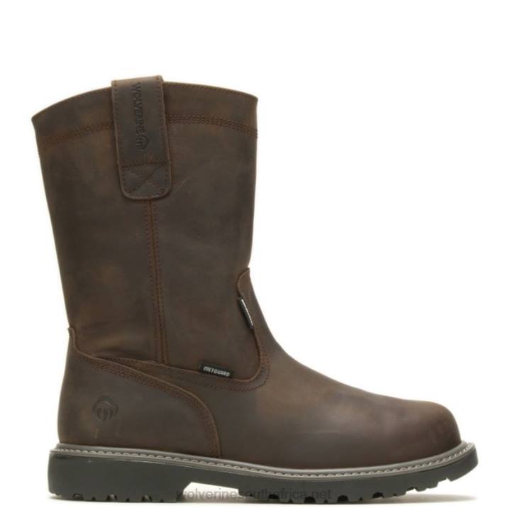 Men Floorhand Met-Guard Steel-Toe Wellington Work Boot VZRN150 Dark Brown Wolverine - Image 1