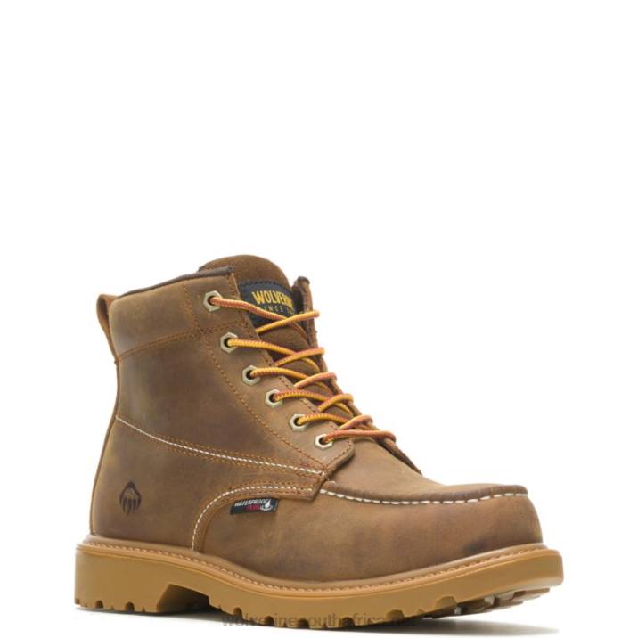 Men Floorhand Moc-Toe 6" Steel-Toe Work Boot VZRN59 Tan Wolverine - Image 2