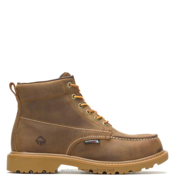 Men Floorhand Moc-Toe 6" Steel-Toe Work Boot VZRN59 Tan Wolverine - Image 1