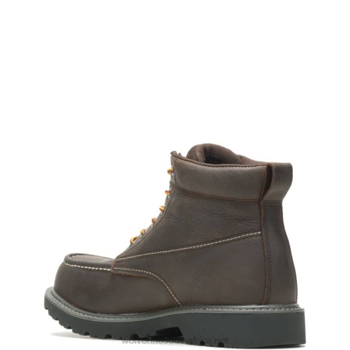 Men Floorhand Moc-Toe 6" Steel-Toe Work Boot VZRN60 Dark Brown Wolverine - Image 3