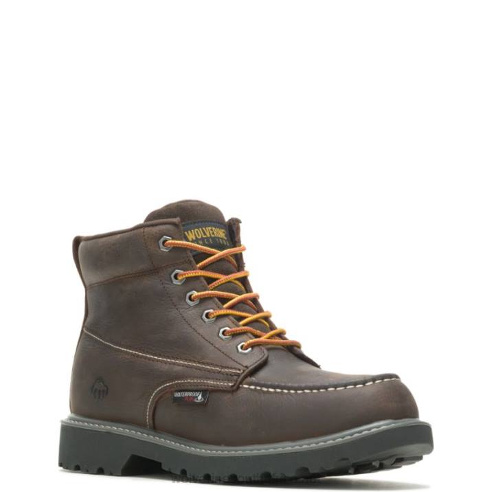 Men Floorhand Moc Toe 6 Work Boot VZRN170 Dark Coffee Wolverine - Image 2