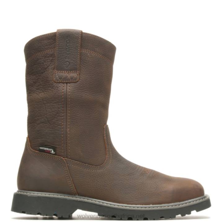 Men Floorhand Square-Toe Steel-Toe Wellington Work Boot VZRN90 Dark Brown Wolverine - Image 1