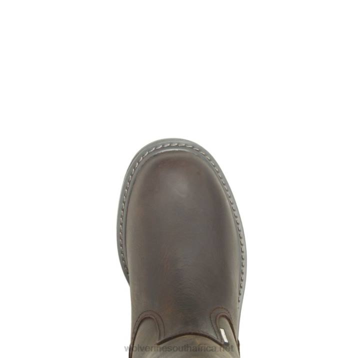 Men Floorhand Waterproof Steel-Toe 10" Wellington VZRN46 Dark Brown Wolverine - Image 5