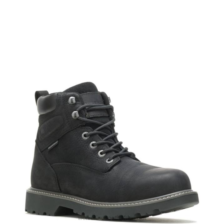 Men Floorhand Waterproof Steel-Toe 6" Work Boot VZRN12 Black Wolverine - Image 2