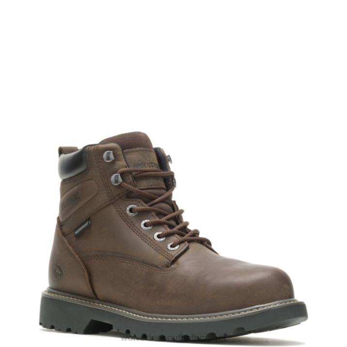 Men Floorhand Waterproof Steel-Toe 6" Work Boot VZRN13 Dark Brown Wolverine - Image 2