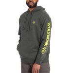 Men Graphic Hoody- Sleeve Logo VZRN233 Onyx Heather Wolverine - Image 2