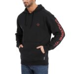 Men Graphic Hoody- Sleeve Logo VZRN234 Black Wolverine - Image 2