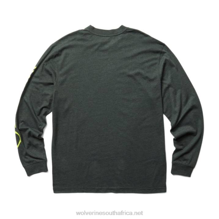 Men Graphic Long Sleeve - Sleeve Logo VZRN255 Dark Grey Heather Wolverine - Image 3