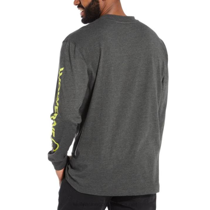 Men Graphic Long Sleeve - Sleeve Logo VZRN255 Dark Grey Heather Wolverine - Image 4