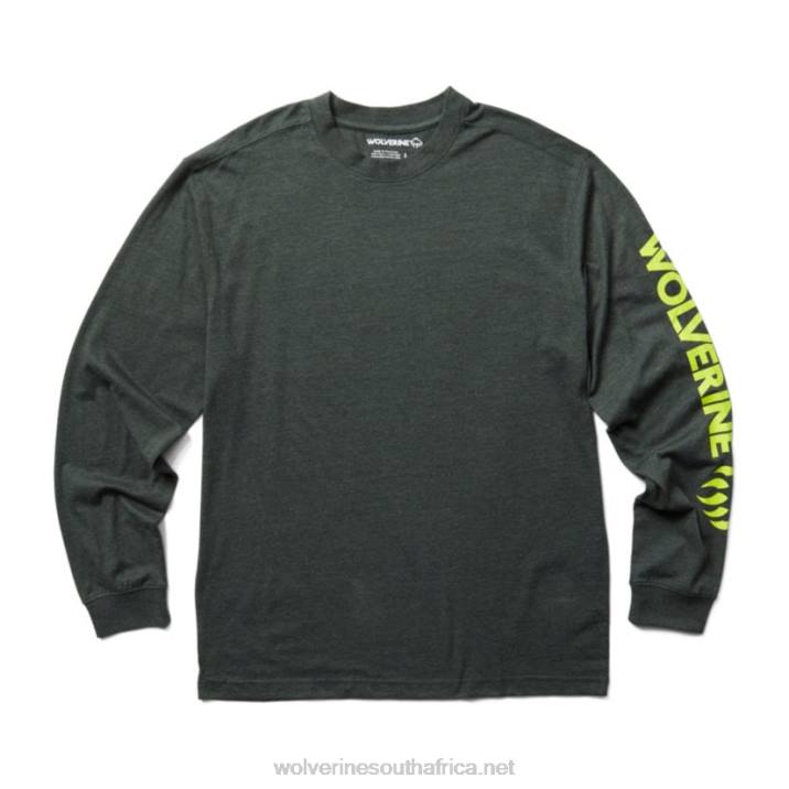 Men Graphic Long Sleeve - Sleeve Logo VZRN255 Dark Grey Heather Wolverine - Image 1