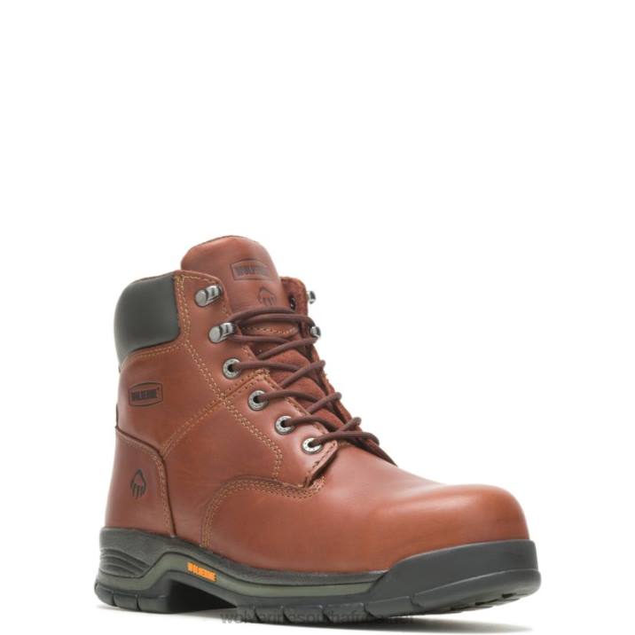 Men Harrison Lace-Up Steel-Toe 6" Work Boot VZRN29 Brown Wolverine - Image 2