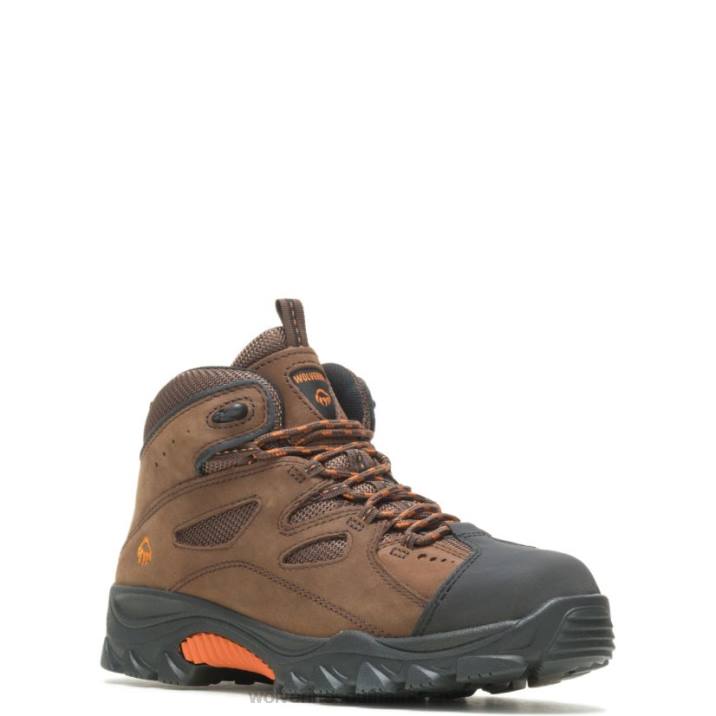 Men Hudson Steel-Toe Work Boot VZRN89 Dark Brown/Black Wolverine - Image 2