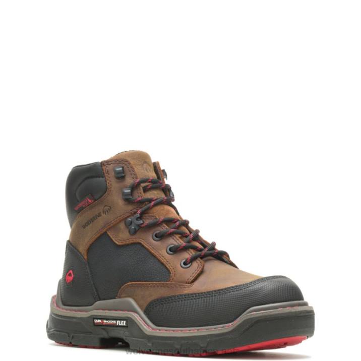 Men Raider DuraShocks Heavy Duty 6" CarbonMax Work Boot VZRN48 Brown Wolverine - Image 2
