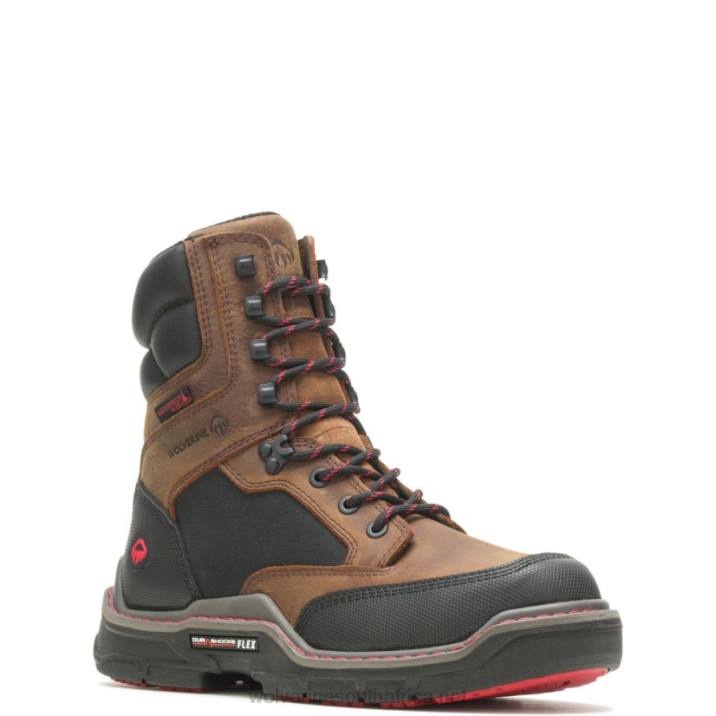 Men Raider DuraShocks Heavy Duty 8" CarbonMax Work Boot VZRN41 Brown Wolverine - Image 2