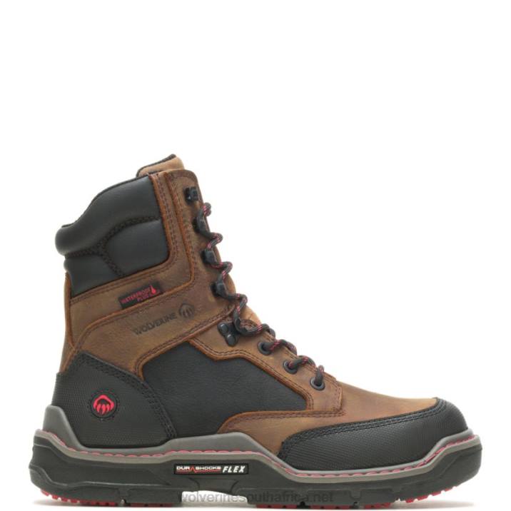 Men Raider DuraShocks Heavy Duty 8" CarbonMax Work Boot VZRN41 Brown Wolverine - Image 1