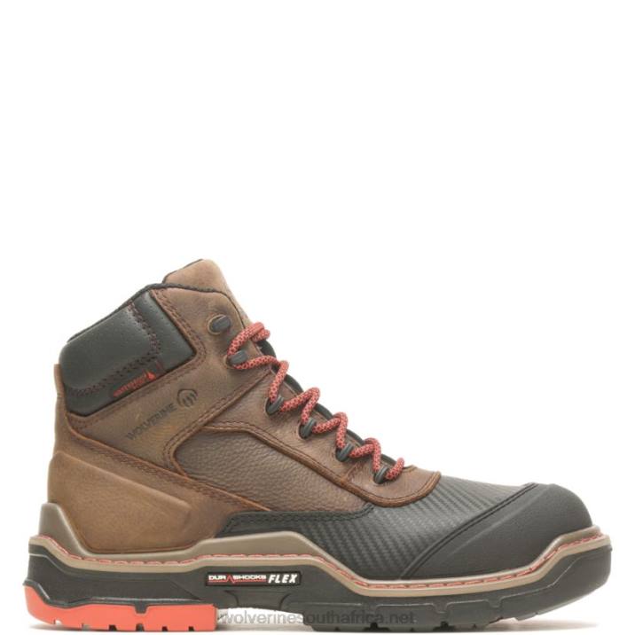 Men Raider DuraShocks Shield 6" CarbonMax Work Boot VZRN121 Dark Brown Wolverine - Image 1