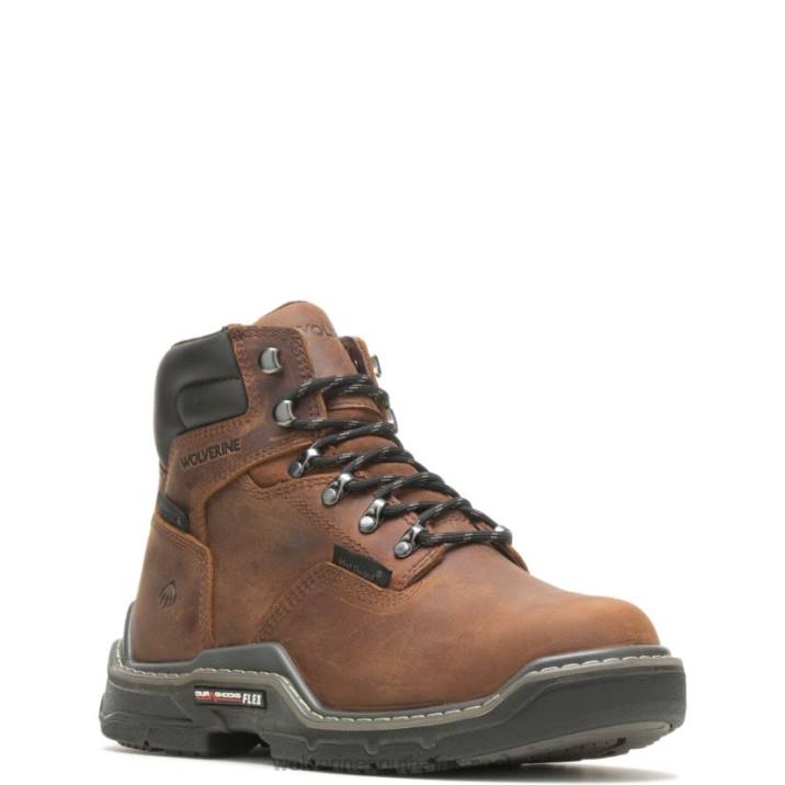 Men Raider DuraShocks Waterproof 6" Met-Guard Work Boot VZRN143 Peanut Wolverine - Image 2