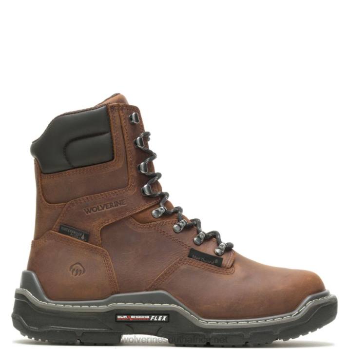 Men Raider DuraShocks Waterproof 8" Met-Guard Work Boot VZRN228 Peanut Wolverine - Image 1