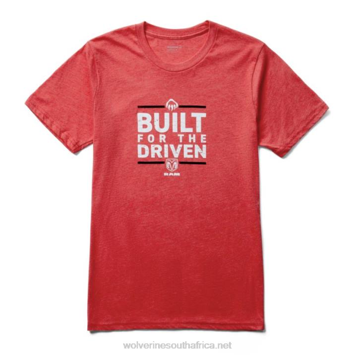 Men Ram Trucks Collection - Built for the Driven Short Sleeve Tee VZRN247 Red Heather Wolverine - Image 1