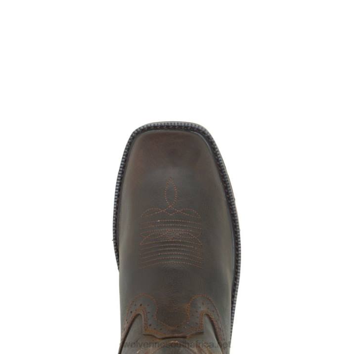 Men Rancher Square-Toe Steel-Toe Wellington VZRN116 Dk Brown/Rust Wolverine - Image 5