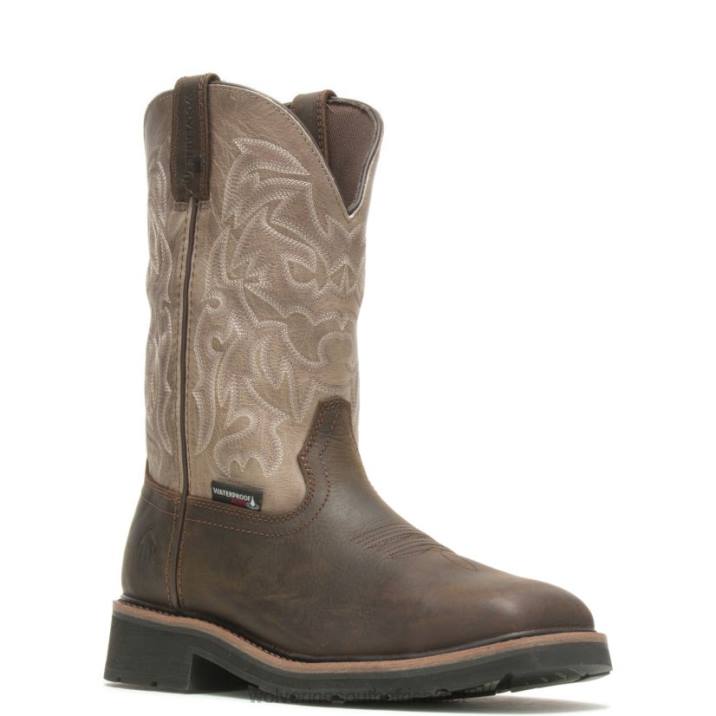 Men Rancher Waterproof Steel-Toe Work Wellington VZRN64 Taupe/Brown Wolverine - Image 2
