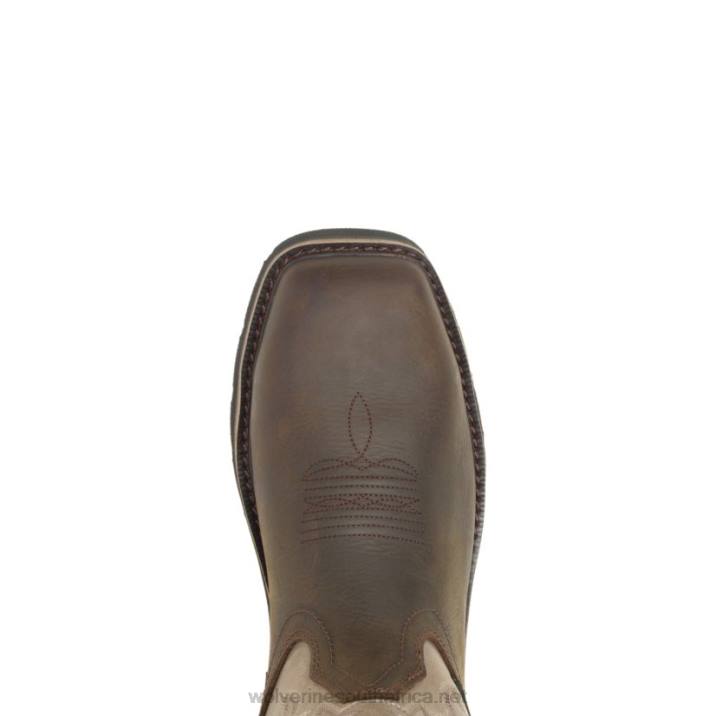 Men Rancher Waterproof Steel-Toe Work Wellington VZRN64 Taupe/Brown Wolverine - Image 5