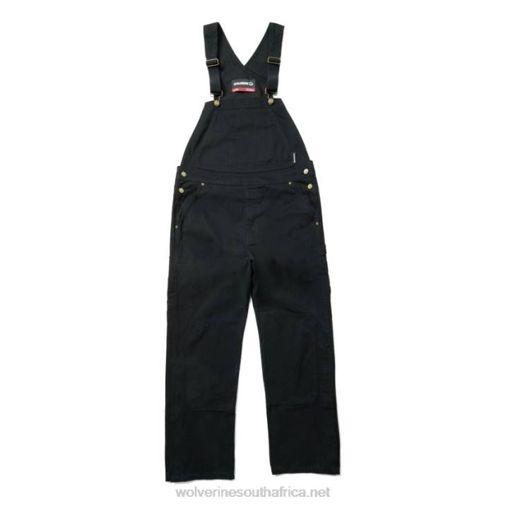 men_sawmill_duck_bib_overall_vzrn317_black_wolverine.jpg Men Sawmill Duck Bib Overall VZRN317 Black Wolverine - Image 1