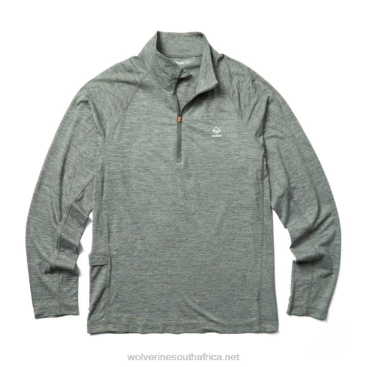 Men Sun-Stop Eco 1/2 Zip VZRN312 Gunmetal Heather Wolverine - Image 1