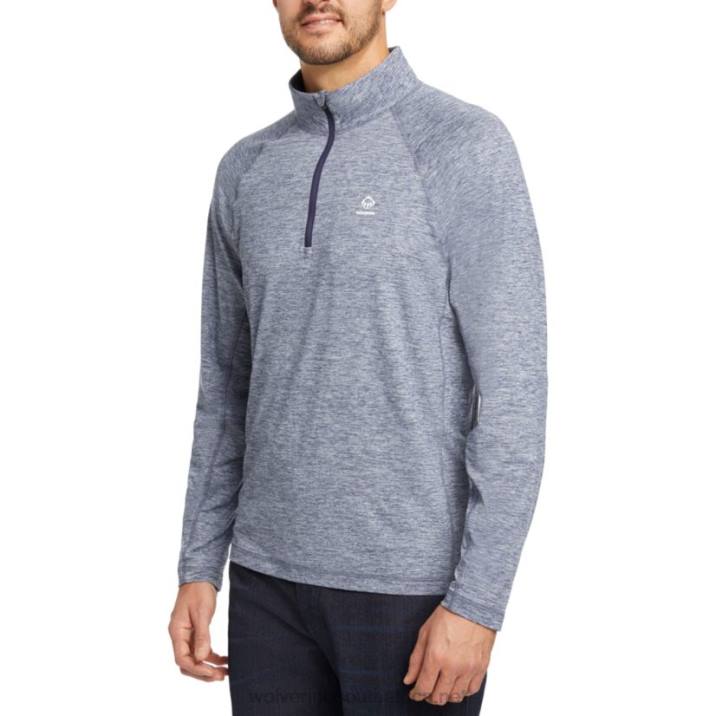 Men Sun-Stop Eco 1/2 Zip VZRN313 Navy Heather Wolverine - Image 2