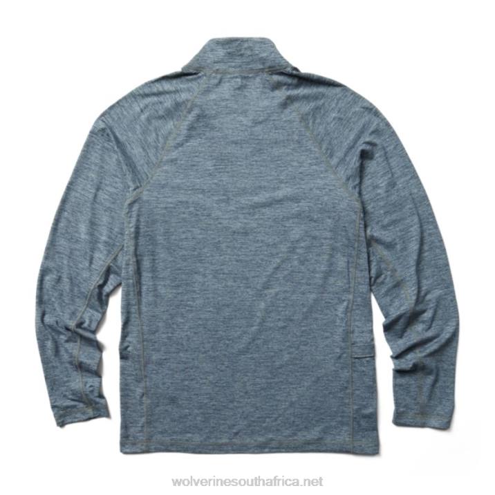 Men Sun-Stop Eco 1/2 Zip VZRN313 Navy Heather Wolverine - Image 3