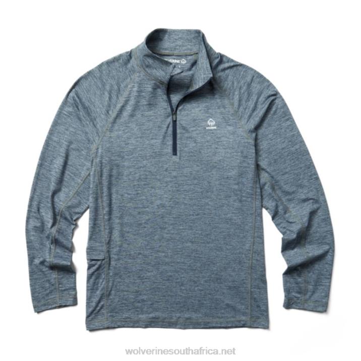 Men Sun-Stop Eco 1/2 Zip VZRN313 Navy Heather Wolverine - Image 1