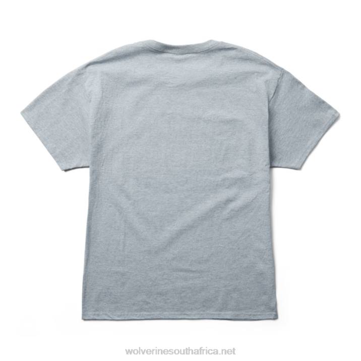 Men unCommon Construction Collection Short Sleeve Graphic Tee VZRN242 Grey Heather Wolverine - Image 2