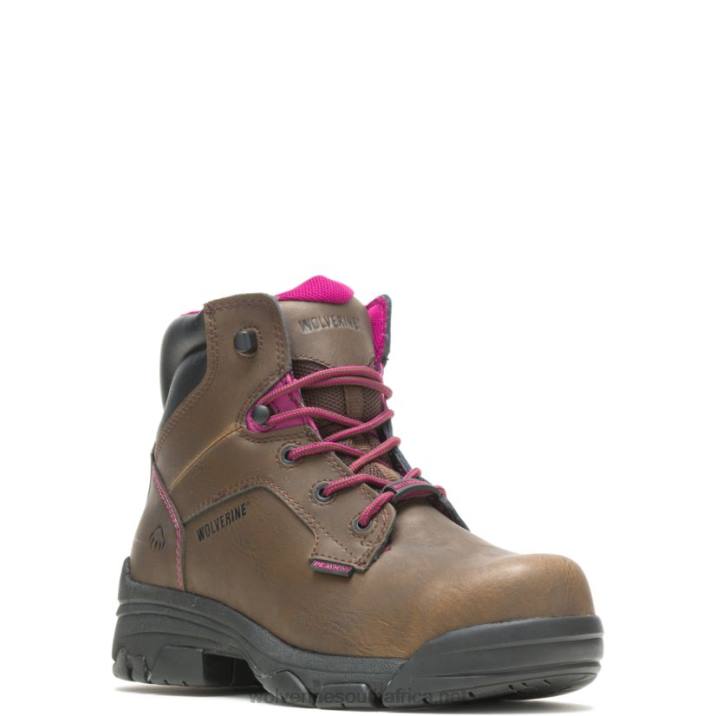 Women Merlin Waterproof Composite-Toe 6" Work Boot VZRN58 Brown Wolverine - Image 2