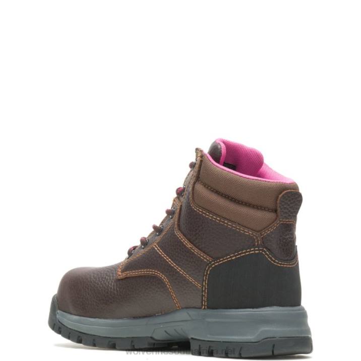 Women Piper Waterproof Composite-Toe 6" Work Boot VZRN102 Brown Wolverine - Image 3
