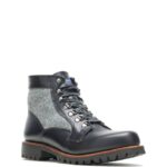 Men Faribault x 1000 Mile Plain-Toe Rugged Boot VZRN223 Black/Grey Wolverine - Image 2