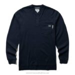 Men FR Long Sleeve Henley VZRN274 Navy Wolverine