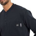 Men FR Long Sleeve Henley VZRN274 Navy Wolverine - Image 5