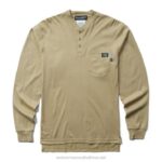 Men FR Long Sleeve Henley VZRN275 Khaki Wolverine