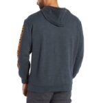 Men Graphic Hoody- Sleeve Logo VZRN235 Dark Navy Heather Wolverine - Image 4