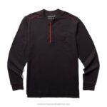 Men Guardian Cotton Long Sleeve Henley VZRN253 Black Wolverine