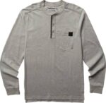 Men Guardian Cotton Long Sleeve Henley VZRN254 Light Grey Heather Wolverine