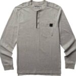 Men Guardian Cotton Long Sleeve Henley VZRN254 Light Grey Heather Wolverine